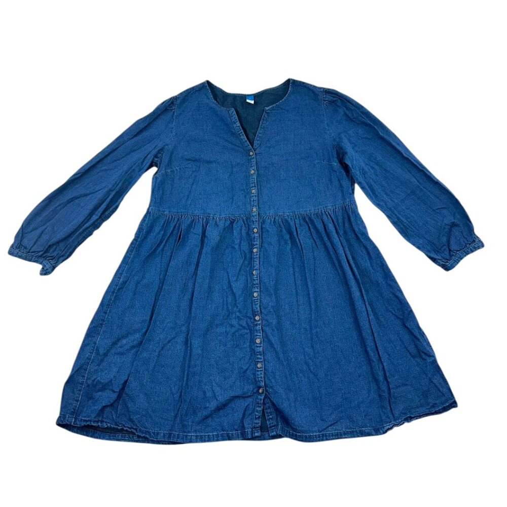 Old Navy Blue Denim Button-Front Midi Dress
